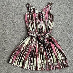 Vintage new 90’s Y2K funky abstract watercolor paintbrush scoop tank minidress